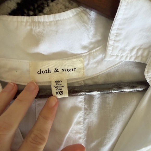 Cloth & Stone Short Sleeve Button Up Shirt White - Picture 6 of 7